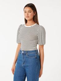 Zabrina Striped Crew Neck Top offers at R 395 in Forever New