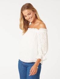 Enid Embroidered Bardot Top offers at R 645 in Forever New