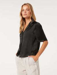 Mercedes Short Sleeve Satin Shirt offers at R 795 in Forever New