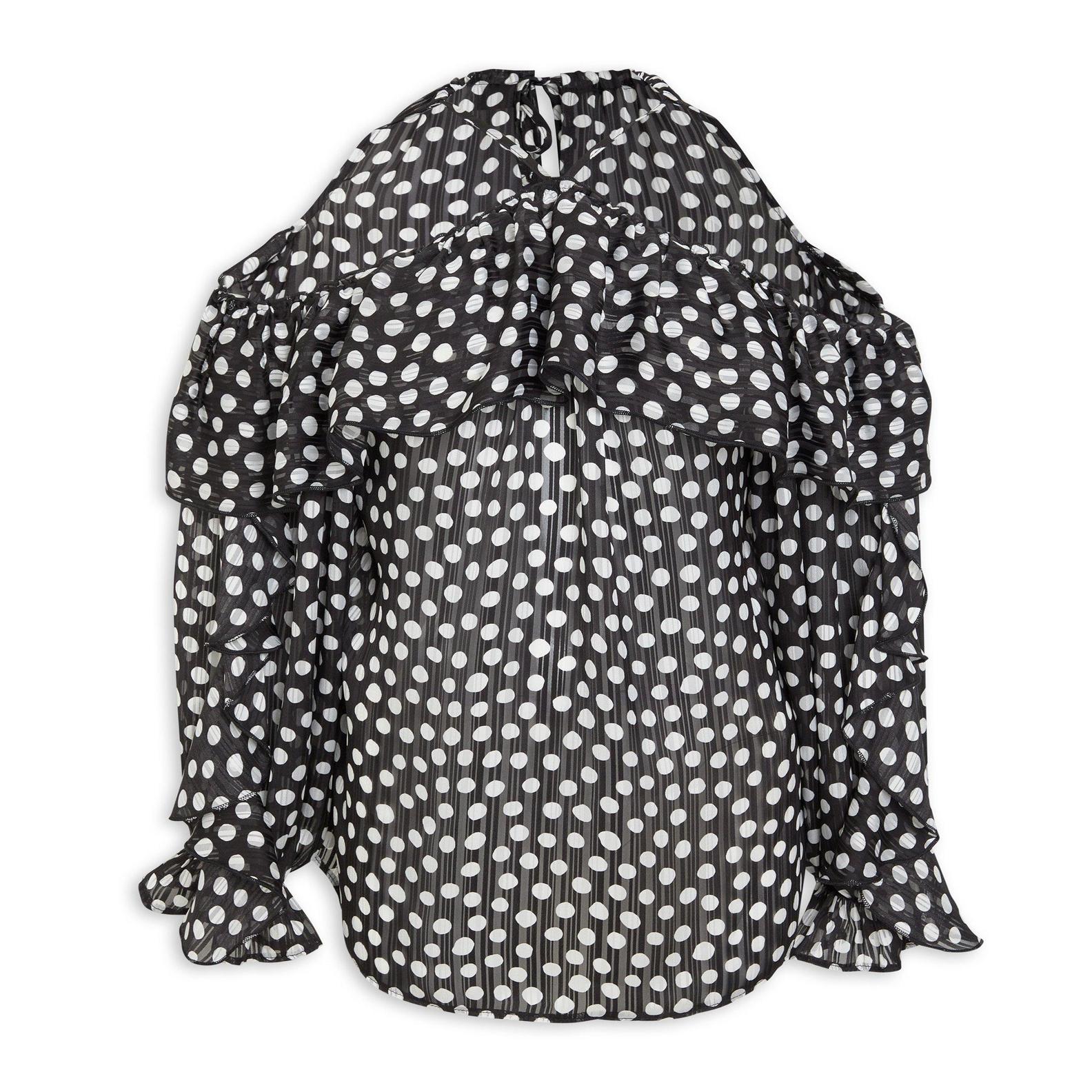 Polka Dot Ruffle Blouse offers at R 230 in Identity