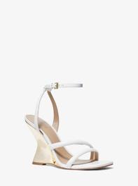 Nadina Lizard Embossed Leather Wedge Sandal offers at R 5670 in Michael Kors