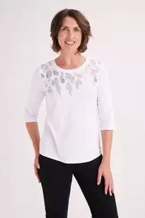 SEQUINS T-SHIRT WHITE offers at R 249 in Miladys