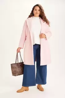 LINED MELTON COAT PINK offers at R 799,2 in Miladys