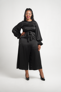 Frida Black Frilled Long Sleeved Jumpsuit offers at R 1600 in The Space