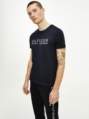 Men's Tommy Hilfiger Organic Cotton 1985 Logo T-Shirts & Polos Black | IAGJ81647 offers at R 336 in Tommy Hilfiger
