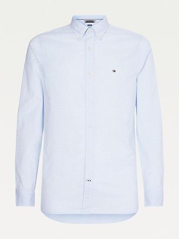 Men's Tommy Hilfiger Gingham Check Slim Fit Shirts Blue/White | MTZL08937 offers at R 694 in Tommy Hilfiger