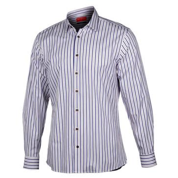 Navy & Red Ticking Stripe Shirt | Slim Fit offers at R 47,86 in Twill