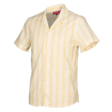 Yellow stripe cuban collar short-sleeve shirt offers at R 15,22 in Twill