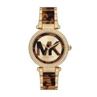 Michael Kors Women's Parker Three-Hand, Tortoise Acetate and Gold Stainless Steel Watch - MK7369 offers at R 4759,3 in Watch Republic