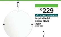 Inspire Medal Mirror Black 30cm offers at R 229 in Leroy Merlin