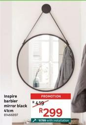 Inspire Barbier Mirror Black 41cm offers at R 299 in Leroy Merlin