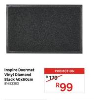 Inspire Doormat Vinyl Diamond Black 40x60cm offers at R 99 in Leroy Merlin