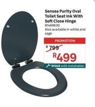Sensea Purity Oval Oilet Seat Ink With Soft Close Hinge offers at R 499 in Leroy Merlin