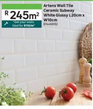 Artens Wall Tile Ceramic Subway White Glossy offers at R 245 in Leroy Merlin