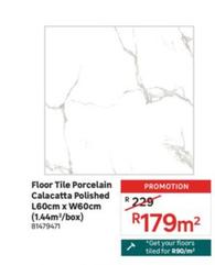 Floor Tile Porcelain Calacatta Polished offers at R 179 in Leroy Merlin