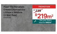 Floor Tile Porcelain Create Charcoal Eco offers at R 219 in Leroy Merlin