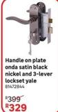 Handle On Plate Onda Satin Black Nickel And 3-lever Lockset Yale offers at R 329 in Leroy Merlin