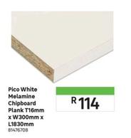 Pico White Melamine Chipboard Plank offers at R 114 in Leroy Merlin