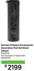 Borneo - Fireplace Accessories Decorative Tool Set Black Dia 32cm offers at R 2199 in Leroy Merlin