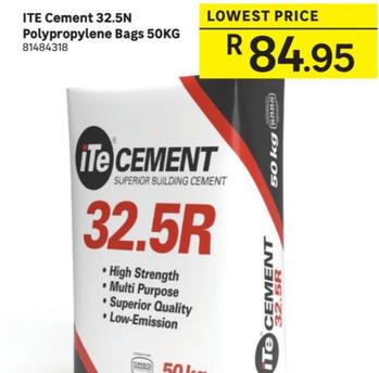 Ite - Cement 32.5n Polypropylene Bags 50kg offers at R 84,95 in Leroy Merlin