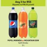 Pepsi/Mirinda/Mountain Dew - Soft Drinks offers at R 18,33 in Makro