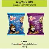 Simba - Peanuts Or Peanuts & Raisins offers at R 40 in Makro