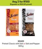 Soleo - Pretzel Classic With Salt Or Salt And Pepper offers at R 50 in Makro