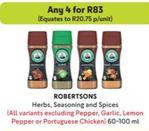 Robertsons - Herbs, Seasoning And Spices offers at R 20,75 in Makro