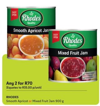 Rhodes - Smooth Apricot Or Mixed Fruit Jam offers at R 35 in Makro