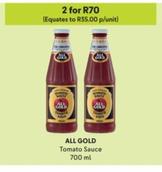 All Gold - Tomato Sauce offers at R 35 in Makro