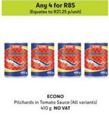 Econo - Pilchards In Tomato Sauce offers at R 21,25 in Makro