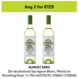 Almost Zero - De-Alcoholised Sauvignon Blanc offers at R 129 in Makro