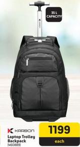 Karbon - Laptop Trolley Backpack offers at R 1199 in Makro