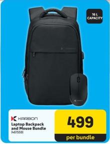Karbon - Laptop Backpack And Mouse Bundle offers at R 499 in Makro