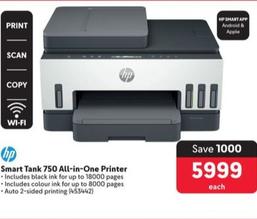 Hp - Smart Tank 750 All-In-One Printer offers at R 5999 in Makro