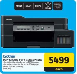 Brother - DCP-T720DW 3-In-1 InkTank Printer offers at R 5499 in Makro