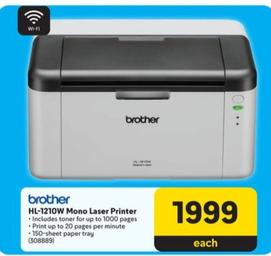 Brother - HL-1210W Mono Laser Printer offers at R 1999 in Makro