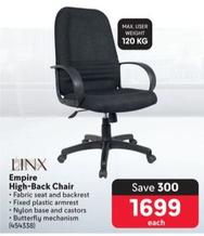 Linx - Empire High-Back Chair  offers at R 1699 in Makro