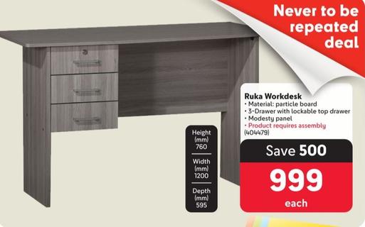 Ruka Workdesk offers at R 999 in Makro