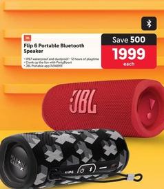 Jbl - Flip 6 Portable Bluetooth Speaker offers at R 1999 in Makro
