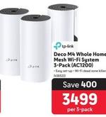 Tp-Link - Deco M4 Whole Home Mesh Wi-Fi System 3-Pack (AC1200) offers at R 3499 in Makro