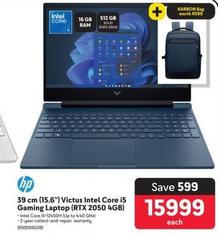 Hp - 39 Cm (15.6") Victus Intel Core I5 Gaming Laptop (RTX 2050 4Gb) offers at R 15999 in Makro
