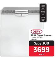 Defy - 195 L Chest Freezer offers at R 3699 in Makro