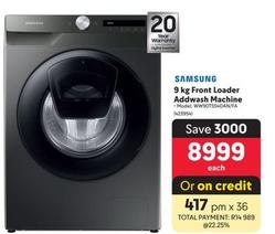Samsung - 9 Kg Front Loader Addwash Machine offers at R 8999 in Makro