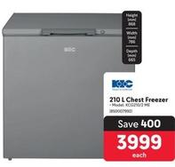 Kic - 210 L Chest Freezer offers at R 3999 in Makro
