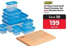 Addis - 24-Piece Fresh Stuff Food Container Set Plus Wooden Board offers at R 199 in Makro
