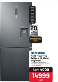 Samsung - 432 L Frost-Free Fridge With Water Dispenser offers at R 14999 in Makro