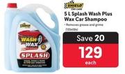Shield - 5 L Splash Wash Plus Wax Car Shampoo offers at R 129 in Makro
