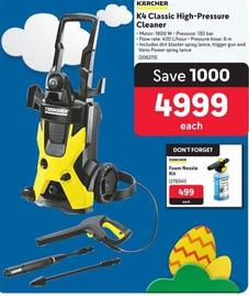 Karcher - K4 Classic High-Pressure Cleaner offers at R 4999 in Makro