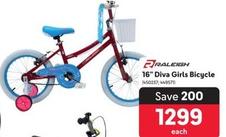 Raleigh - 16" Diva Girls Bicycle offers at R 1299 in Makro